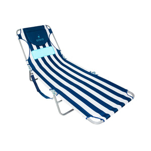 Ostrich The Ladies Comfort Lounger, Foldable Beach Pool Tanning Chair, Stripe