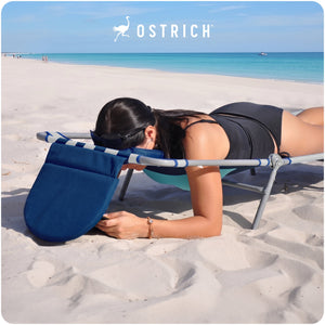 Ostrich The Ladies Comfort Lounger, Foldable Beach Pool Tanning Chair, Stripe