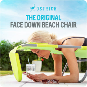 Ostrich The Heavy-Duty Backpacker Portable Reclining Beach Chair, Lime Green