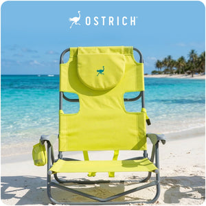 Ostrich The Heavy-Duty Backpacker Portable Reclining Beach Chair, Lime Green