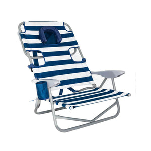 Ostrich The Heavy-Duty Backpacker Portable Reclining Beach Camping Chair, Stripe