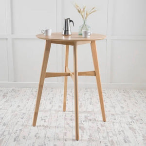 Mid-Century Modern Round Bar Table – 42" High Bar Table with Tapered Legs