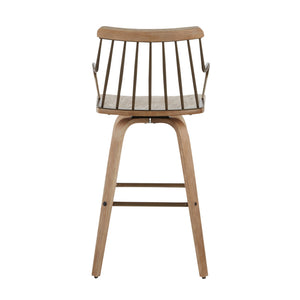 Preston - Farmhouse Counter Stool - White Washed / Antique Copper