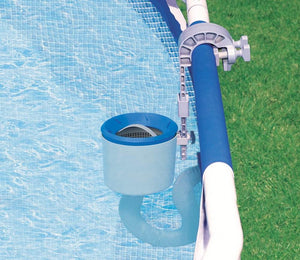 Intex 1000 GPH Easy Set Pool Filter Pump System & Wall Mount Automatic Skimmer