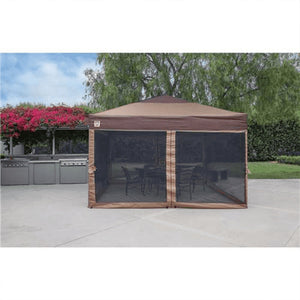 Z Shade Mesh Wall Screen Room Attachment for 12 x 12 Foot Outdoor Canopy, Tan - TRAPSKI
