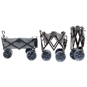 Mac Sports Collapsible All Terrain Beach Utility Wagon Cart with Table, Grey