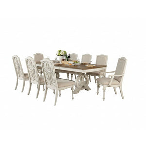 Rustic Dining Set With Table And Upholstered Chairs