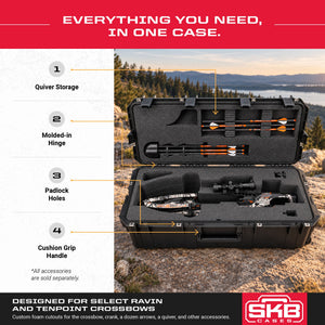 SKB Cases iSeries Ultimate Crossbow Arrow Case, Waterproof Military Grade, Black