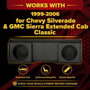 QPower Dual 10" Sub Box for Chevy Silverado & GMC Sierra XCab Classic 1999-2006