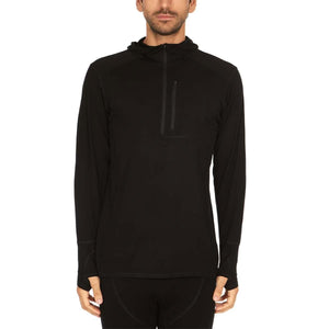 Men's Wool 1/4 Zip Merino Sun Hoodie - Microweight