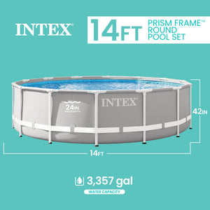 Intex 26719EH 14ft x 42in Prism Frame Above Ground Swimming Pool with Pump