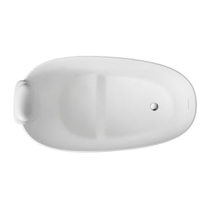 51" Solid Surface Oval Freestanding Glossy Bathtub