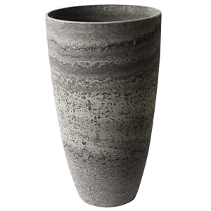 Algreen Acerra 12 x 20 Inch Curved Patio Vase Garden Planter, Marble (2 Pack)