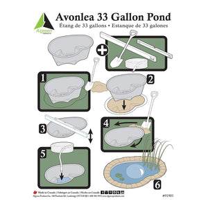 Algreen Rigid Plastic Pond Liner, 33 Gallon Base Accessory for Ponds - Avonlea