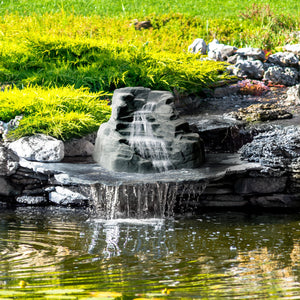 Algreen Outdoor Rock Waterfall, Tranquility Water Fountain for Pond & Backyard