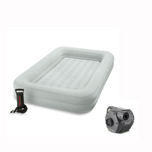 Intex Kidz Camping Travel Air Mattress w/Pump &120 Volt Electric Air Bed Pump