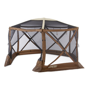 Clam Quick Set Escape Sky Screen Portable Camping Outdoor Gazebo Shelter, Brown - TRAPSKI