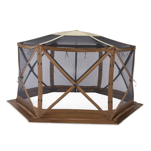 Clam Quick Set Escape Sky Screen Portable Camping Outdoor Gazebo Shelter, Brown - TRAPSKI