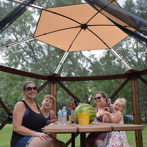 Clam Quick Set Escape Sky Screen Portable Camping Outdoor Gazebo Shelter, Brown - TRAPSKI