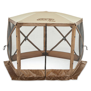 Clam Portable Outdoor Camping Canopy, Brown + Clam Quick Set Wind and Sun Panels