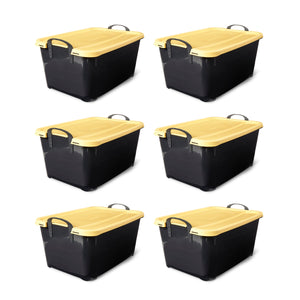Life Story 55 Quart Stackable Storage Bin, Heavy Duty Lidded Container, 6 Pack