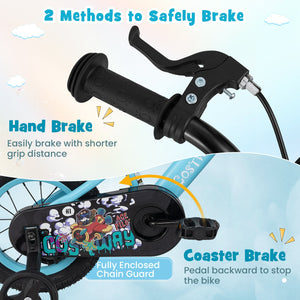 14 Inch Kids Bike with Adjustable Handlebar and Saddle for 3-5 Years Old-14 inches