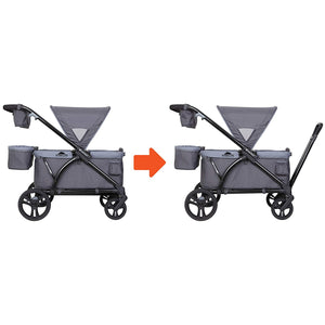 Baby Trend Expedition 2 in 1 Push or Pull Stroller Wagon Plus w/ Canopy, Grey - TRAPSKI