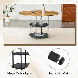 47.3-Inch Diameter Modern Splicing Circular Dining Table