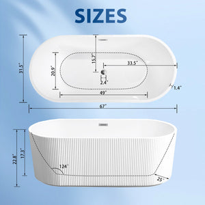 Linear Freestanding Soaker Tub