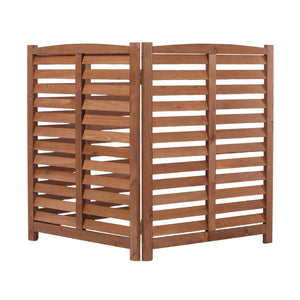 3 Panel Outdoor Wooden Air Conditioner Fence