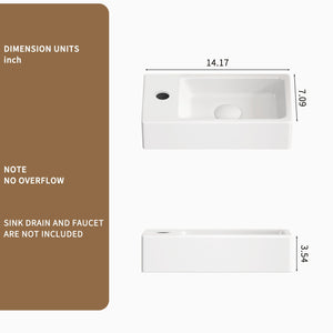 Wall Mounted Bathroom Sink With Faucet And Drain