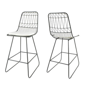 Yearning Iron Counter Stool With Water Resistant Cushion
