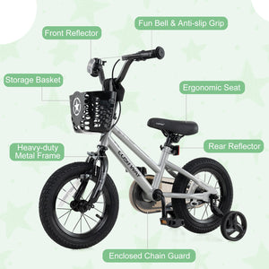 14 Inch Kids Bike Adjustable with Transparent Chain Cover for 4-5 Years Old
