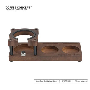 Cute Bear Espresso Tamper Set with Walnut Stand - Gift for Coffee Lovers Under $29