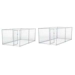 Lucky Dog 10 x 5 x 4 Foot Heavy Duty Outdoor Chain Link Kennel Enclosure (2 Pk)
