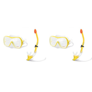 Intex Wave Rider Hypoallergenic Latex Free Mask & Easy Flow Snorkel Set (2 Pack) - TRAPSKI