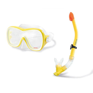 Intex Wave Rider Hypoallergenic Latex Free Mask & Easy Flow Snorkel Set (2 Pack) - TRAPSKI