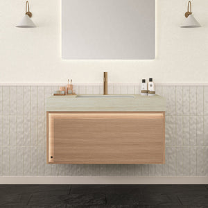 NYAH 36'' Bathroom Vanity & Sink - Floating Ultra-Slim Grille Design