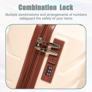 14'/20' 2-Piece ABS Spinner Wheel Luggage Set (Beige)