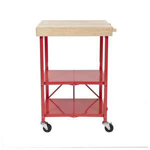 Origami 3 Shelf Kitchen Island Bar Cart with Double Wine Rack Bottle Holder