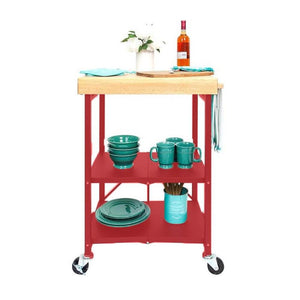 Origami 3 Shelf Kitchen Island Bar Cart with Double Wine Rack Bottle Holder