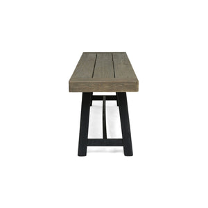 Cloud Outdoor Bench With Acacia Wood Frame And Slat Panel Design