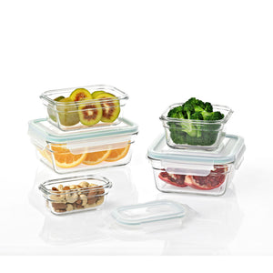 Glasslock Oven and Microwave Safe Glass Food Storage Containers 10 Piece Set