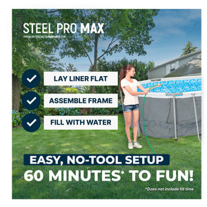 Bestway Steel Pro MAX 16' x 10' x 42" Oval Above Ground Swimming Pool Set