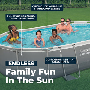 Bestway Steel Pro MAX 16' x 10' x 42" Oval Above Ground Swimming Pool Set