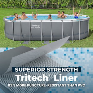 Bestway Steel Pro MAX 18' x 9' x 48" Oval Above Ground Outdoor Swimming Pool Set