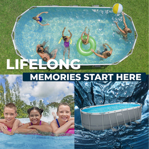 Bestway Steel Pro MAX 18' x 9' x 48" Oval Above Ground Outdoor Swimming Pool Set
