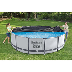 Bestway Round PVC 12 Foot Pool Cover for Above Ground Pro Frame Pools (2 Pack)