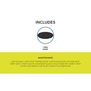 Bestway Flowclear Round 14' Pool Cover for Above Ground Frame Pools (Cover Only)