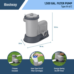 Bestway Power Steel Swim Vista 16' x 48" Round Above Ground Swimming Pool Set